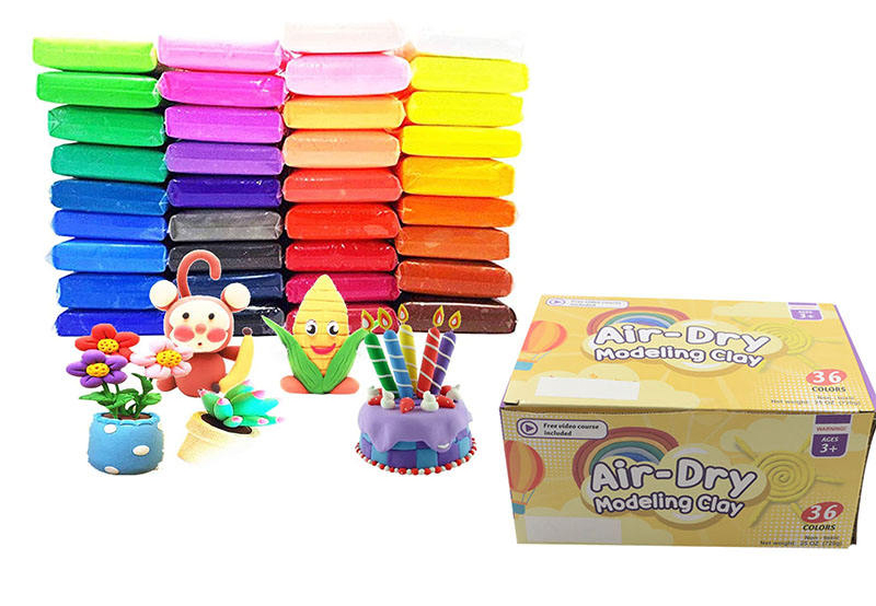 Non-Toxi Children Non-Toxic 36 Colors Air Dry Ultra Light Clay for Children Modeling