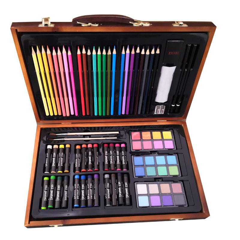 80 Piece Wooden Art Set, Art Box Painting & Drawing Kit for Kids with Oil  Pastels, Colored Pencils, Watercolor Cakes, Paint Brushes, Art Supplies for  Kids, Teens, Adults, and Artist-Drawing Set-Yiwu Xinyi